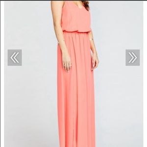 Mumu Kendall Maxi Dress Bright Coral Crisp XL New